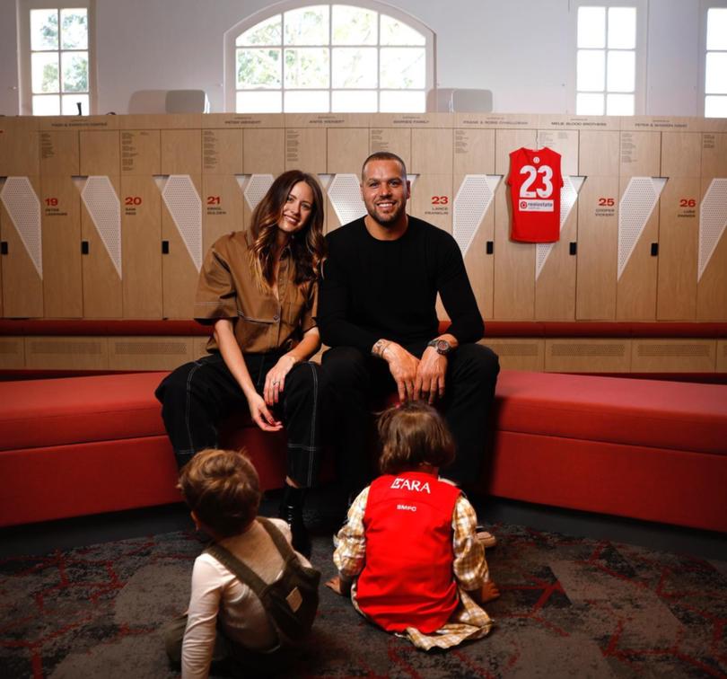 Jesinta Franklin and Lance Buddy Franklin with their children.