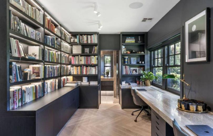 Character and colour in the library in this home in the NSW wine region of Mudgee.