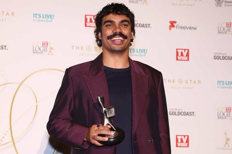 GOLD COAST, AUSTRALIA - JUNE 19: Graham Kennedy Award – Most Popular New Talent – Tony Armstrong poses on June 19, 2022 in Gold Coast, Australia. (Photo by Chris Hyde/Getty Images)