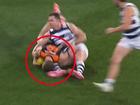 Patrick Dangerfield could be in trouble for a dangerous tackle on Sam Walsh. 