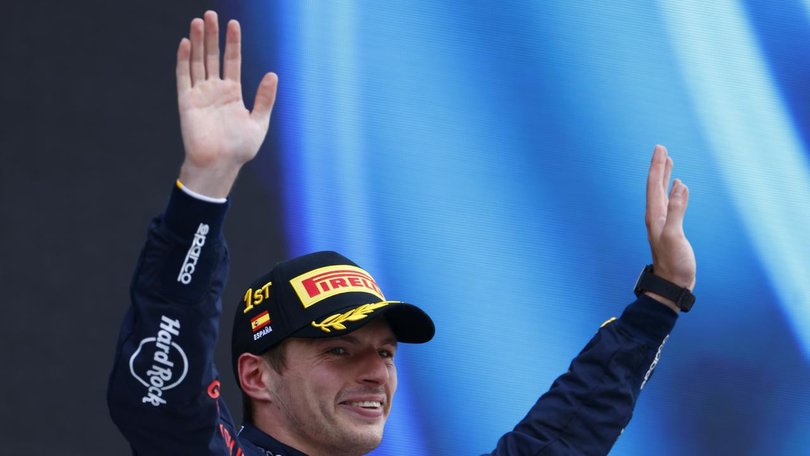 Red Bull's Max Verstappen celebrates his seventh race win of the year at the Spanish Grand Prix.