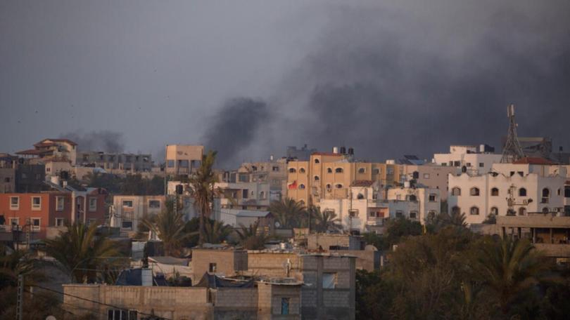 Eight Palestinians were killed in an Israeli air strike on a training college near Gaza City. (EPA PHOTO)