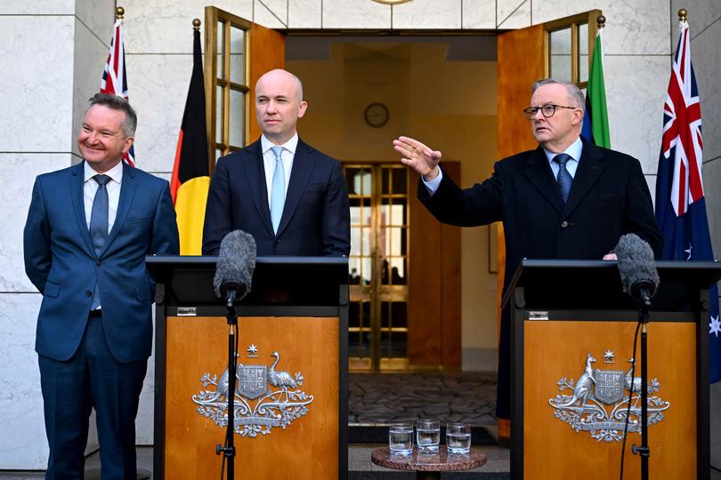 Prime Minister Anthony Albanese, right, said Mr Kean, centre, was the best person for the job.