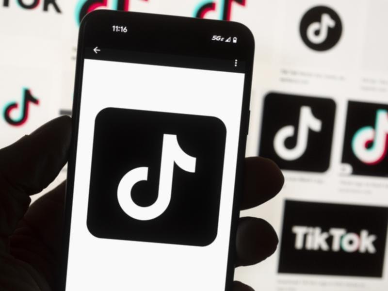 TikTok logo on a phone