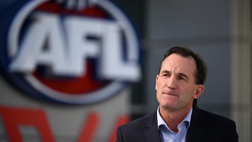 The AFL’s history is littered with stories of young players who fall victim to the temptations of drugs. Pictured: AFL CEO Andrew Dillon.