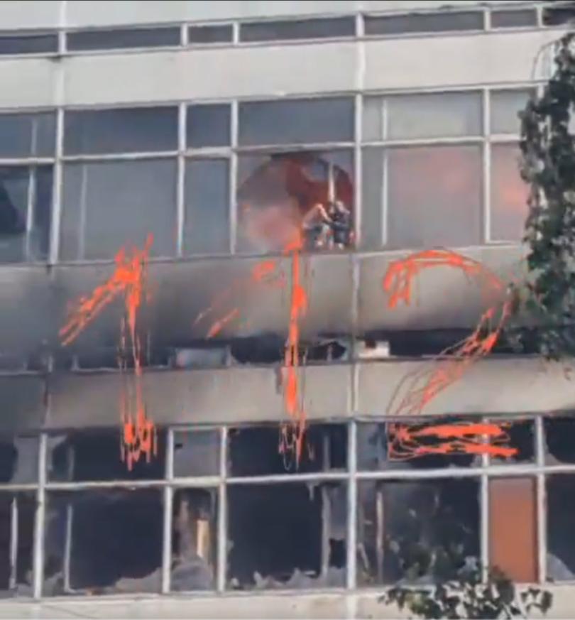 Images appeared to show people jumping and falling from the burning building. 