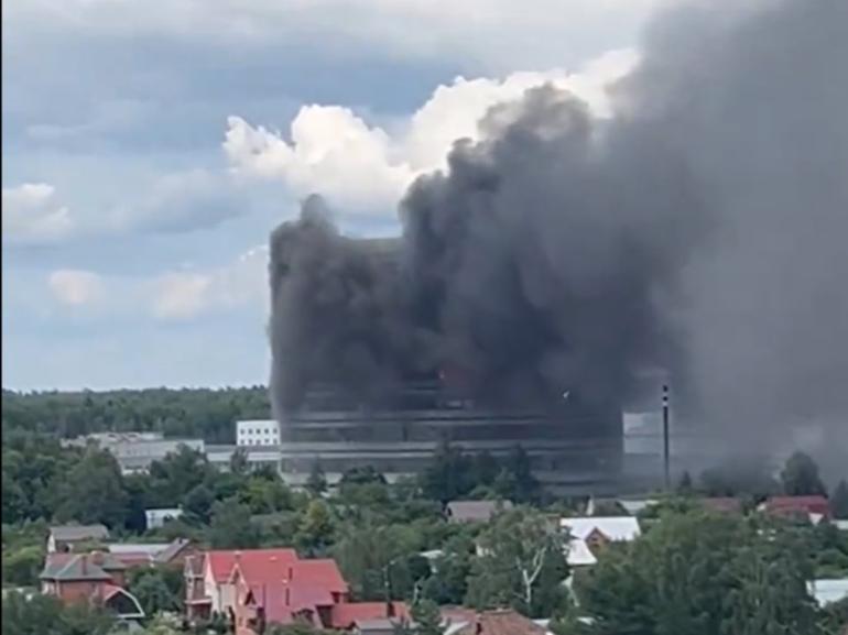 An inferno has ripped through what is believed to a research centre in Russia, killing eight people.