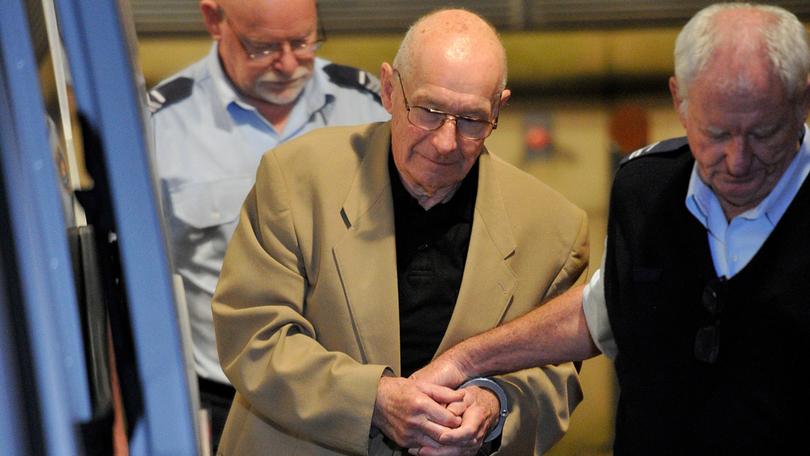 **FILE** A May 9, 2016 file image of Roger Rogerson as he leaves the NSW Supreme Court in Sydney. Former NSW policemen Roger Rogerson and Glen McNamara have been found guilty of murdering Sydney student Jamie Gao. (AAP Image/Joel Carrett) NO ARCHIVING