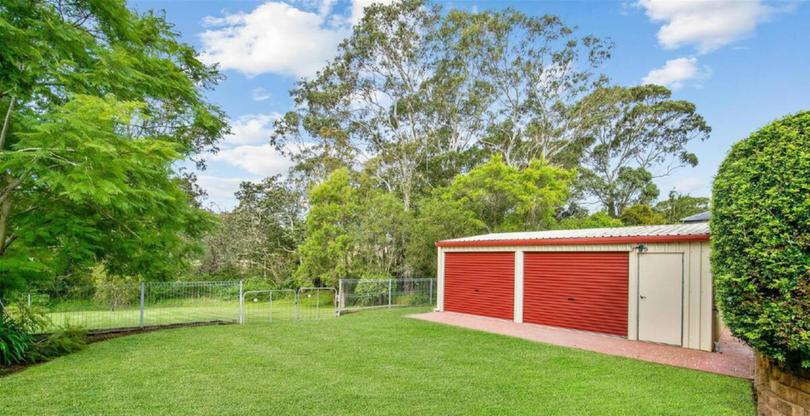 The property included a large shed and garage.