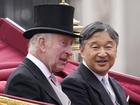 King Charles and Emperor Naruhito travelled to Buckingham Palace in a gold-edged carriage.