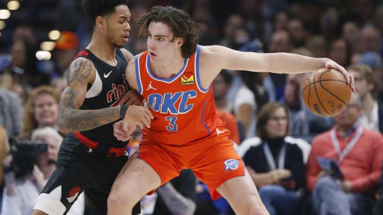 Josh Giddey (right) is looking for a fresh start after being traded from Oklahoma to Chicago. (AP PHOTO)