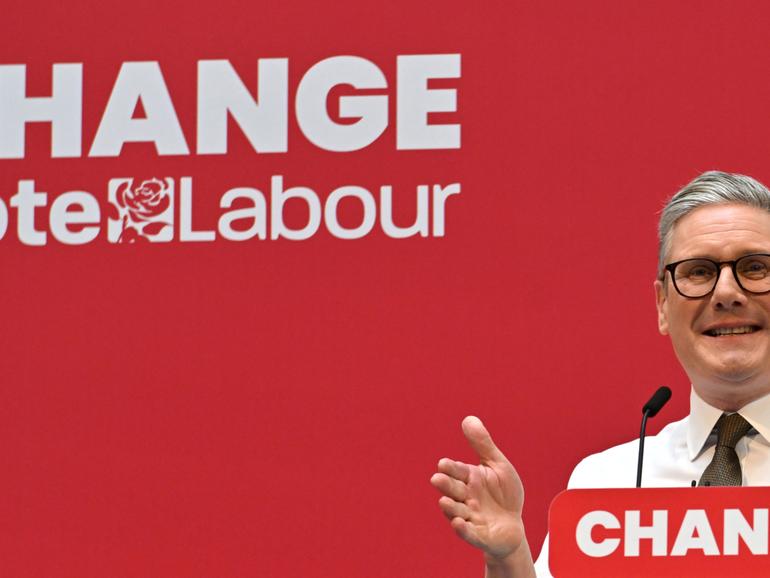 Labour Party leader Sir Keir Starmer speaks during the launch of Labour's general election manifesto on June 13.