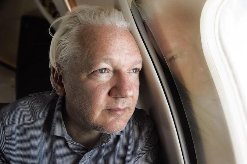 Julian Assange on a private plane approaching Bangkok airport for layover.
