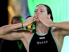 Cate Campbell bid an emotional farewell to fans after failing to qualify for the Paris Games. (Darren England/AAP PHOTOS)