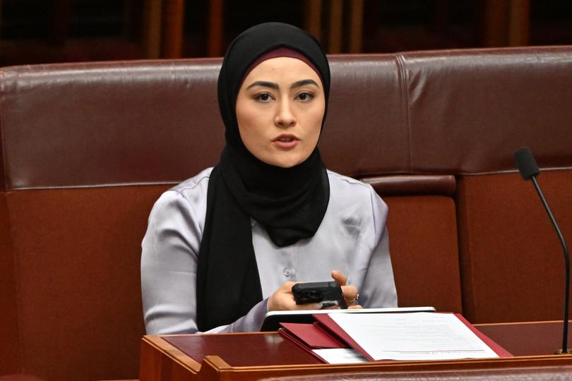 Labor Senator Fatima Payman in the Senate chamber at Parliament House in Canberra, Tuesday, March 28, 2023. (AAP Image/Mick Tsikas) NO ARCHIVING