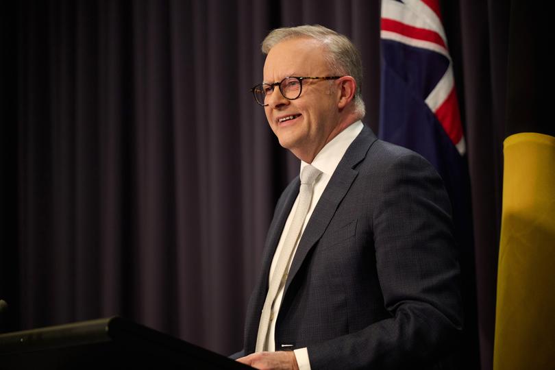 Anthony Albanese, Australia's prime minister, during a news conference at Parliament House in Canberra, Australia, on Wednesday, June 26, 2024. Wikileaks co-founder Julian Assange landed in Australia for the first time in more than a decade, following a guilty plea in a US court that allowed him to return to his home country a free man after serving time in a UK prison and holing up in an Ecuadorian embassy. Photographer: Rohan Thomson/Bloomberg