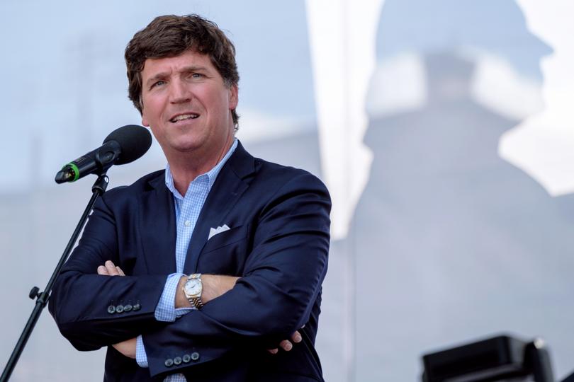 FILE - APRIL 24, 2023: It was reported that Fox News has announced that it has parted ways with Tucker Carlson, the network?s highest-rated prime-time host April 24, 2023. ESZTERGOM, HUNGARY - AUGUST 07: Tucker Carlson speaks during the Mathias Corvinus Collegium (MCC) Feszt on August 7, 2021 in Esztergom, Hungary. The multiday political event was organized by the Mathias Corvinus Collegium (MCC), a privately managed foundation that recently received more than $1.7 billion in government money and assets. The leader of its main board, Balazs Orban, who is also a state secretary in the prime minister's office, said MCC's priority is promoting "patriotism" among the next generation of Hungary's leaders. (Photo by Janos Kummer/Getty Images)