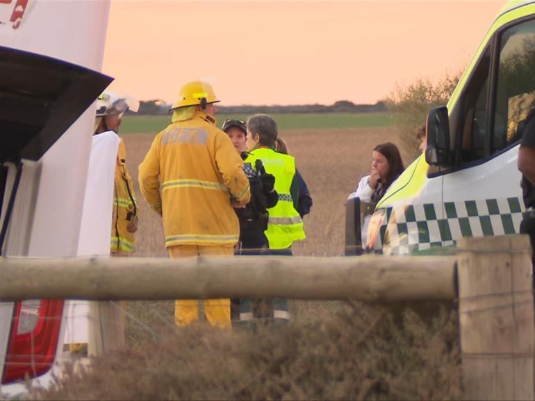 Four people have been injured, including one seriously, in a bus and car collision.