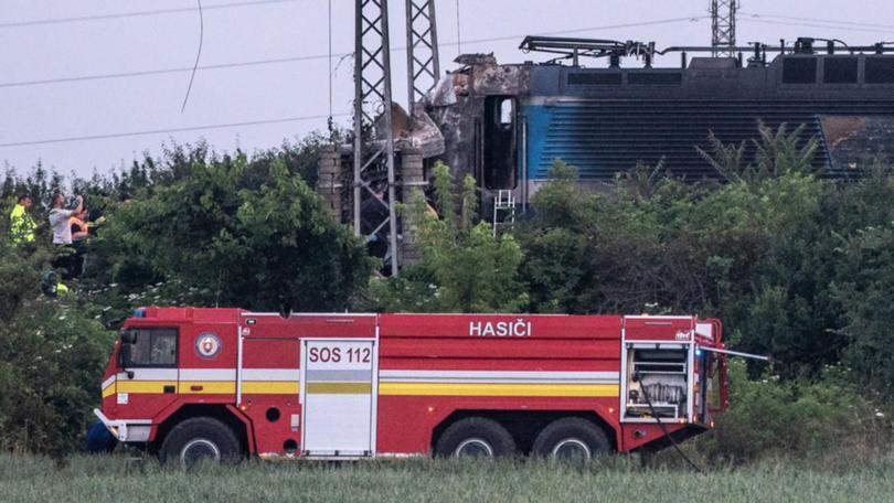 Authorities say more than 100 people were on an Eurocity train involved in a deadly accident. (EPA PHOTO)
