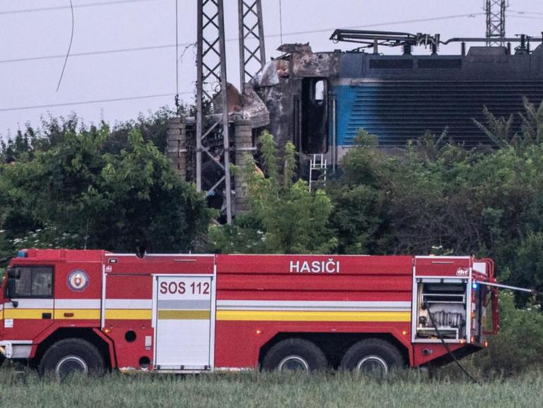 Authorities say more than 100 people were on an Eurocity train involved in a deadly accident. (EPA PHOTO)