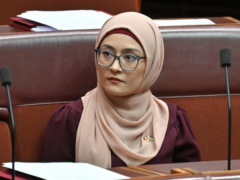 Labor Senator Fatima Payman in the Senate chamber at Parliament House.