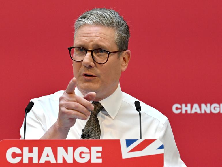 Keir Starmer at the launch of Labour's general election manifesto on June 13.