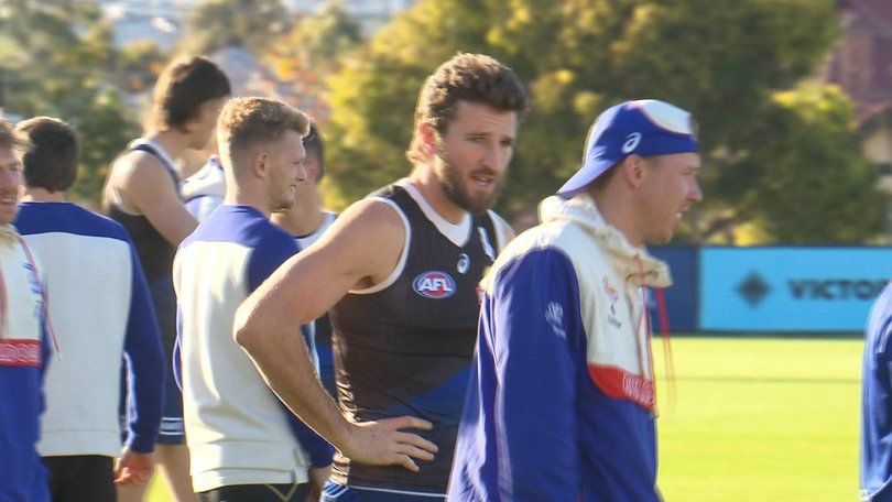 Marcus Bontempelli was injured at training on Wednesday.