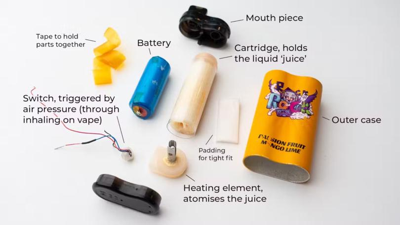 A teardown of a vape.