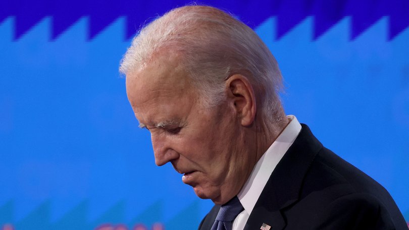 President Joe Biden participates in the CNN Presidential Debate at the CNN Studios on June 27, 2024 in Atlanta, Georgia.