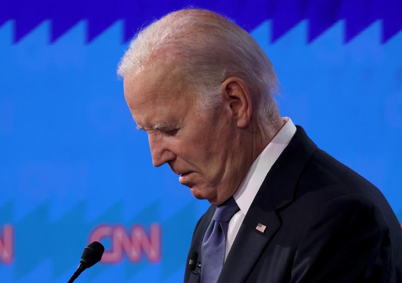 ATLANTA, GEORGIA - JUNE 27: U.S. President Joe Biden participates in the CNN Presidential Debate at the CNN Studios on June 27, 2024 in Atlanta, Georgia. President Biden and Republican presidential candidate, former U.S. President Donald Trump are facing off in the first presidential debate of the 2024 campaign. (Photo by Justin Sullivan/Getty Images)