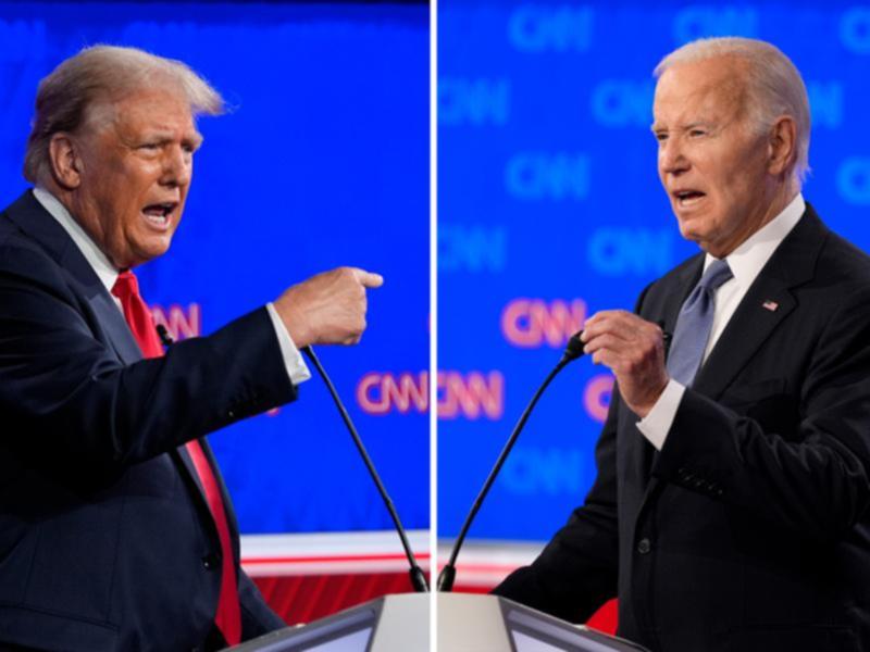 Donald Trump and Joe Biden at the first presidential debate