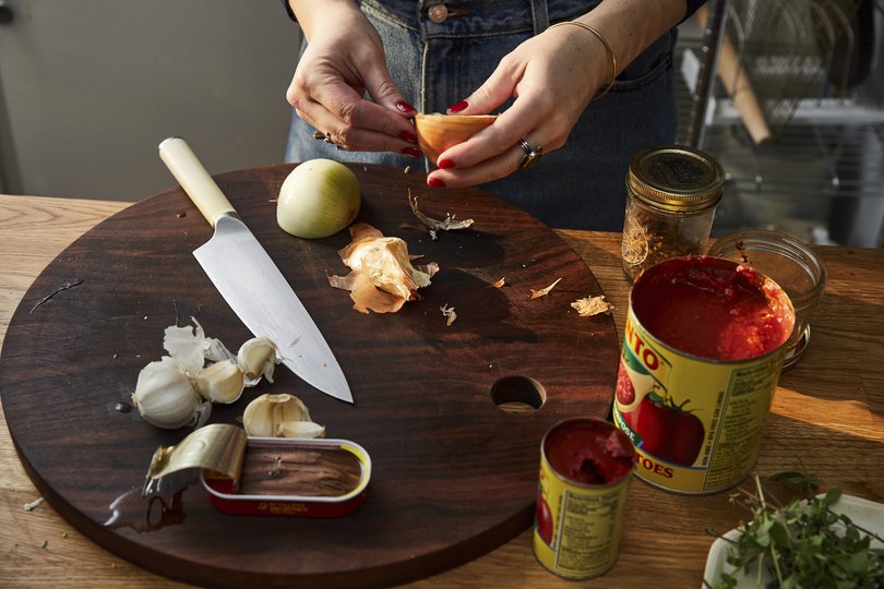 This quick ragu takes 45 minutes but tastes like it took 90. Prop stylist: Kalen Kaminski