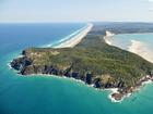 Aerial view of Double Island Point, Queensland.