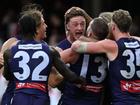 Fremantle have earned a famous win at the SCG, downing the ladder-leading Swans by a single point. (Dean Lewins/AAP PHOTOS)