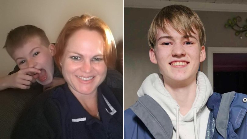 William Jones as a young boy with his mother Rebecca Rollason, and again at age 16 after passing his driver's licence test.