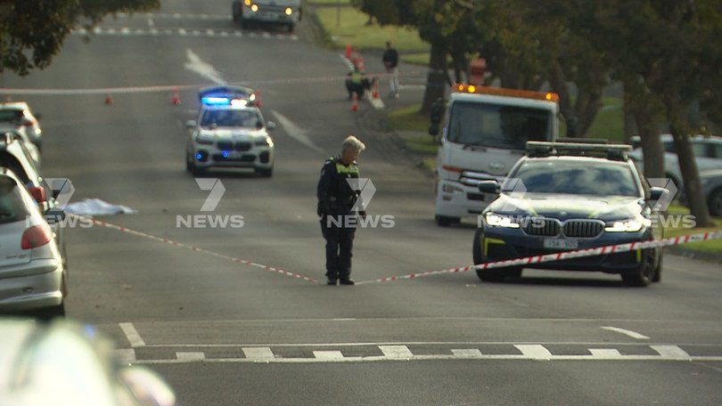 Police at the scene.