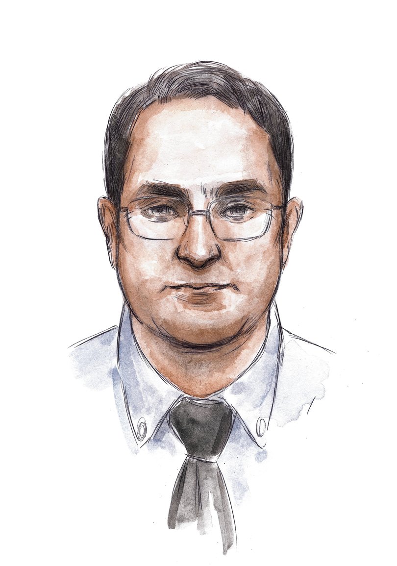 A court sketch of Claremont killer Bradley Edwards. 