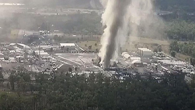 The fire at the Grosvenor coal mine in central Queensland has been burning since Saturday. (HANDOUT/ABC IVIEW)