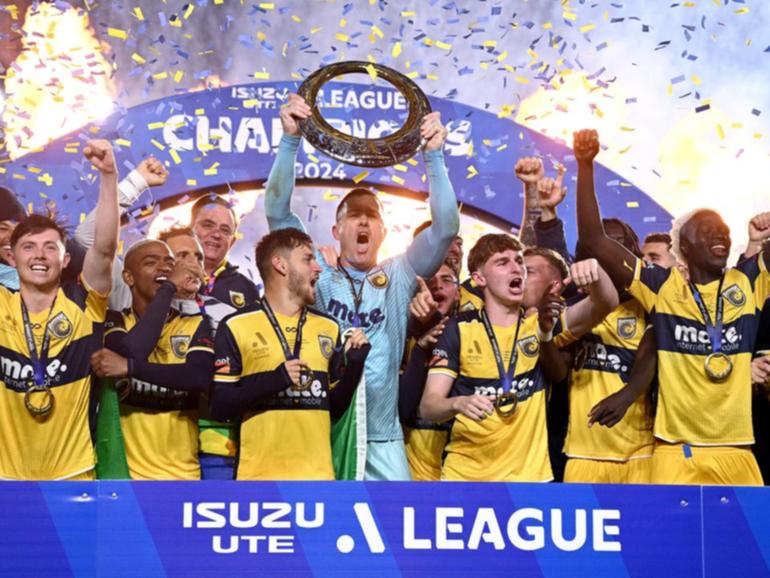 A-League Men champions Central Coast will be among the clubs hardest hit by a funding drop. (Dan Himbrechts/AAP PHOTOS)