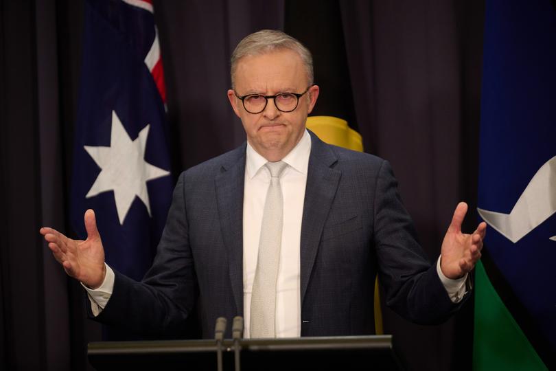 Anthony Albanese, Australia's prime minister, during a news conference at Parliament House in Canberra, Australia, on Wednesday, June 26, 2024. Wikileaks co-founder Julian Assange landed in Australia for the first time in more than a decade, following a guilty plea in a US court that allowed him to return to his home country a free man after serving time in a UK prison and holing up in an Ecuadorian embassy. Photographer: Rohan Thomson/Bloomberg