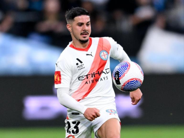 Socceroos winger Marco Tilio will spend the 2024-25 A-League season on loan at Melbourne City. (Steven Markham/AAP PHOTOS)