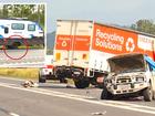 A man has been killed after a loose tire causes a ‘horrific’ crash on Bruce Highway.
