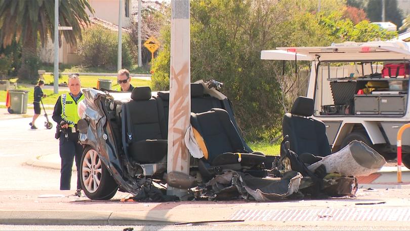 A woman has been critically injured in a crash in Alexander Heights, Perth.