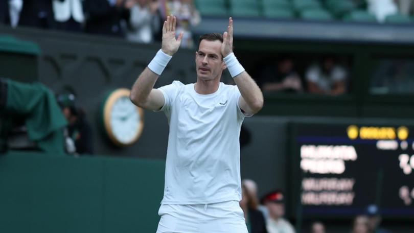 Andy Murray salutes the Wimbledon crowd after his emotional send-off on Centre Court.