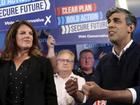 Exit polls suggest Rishi Sunak has led the Conservatives to their worst ever UK election defeat. (AP PHOTO)