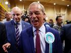 Reform UK leader Nigel Farage reacts after winning the Clacton and Harwich constituency.
