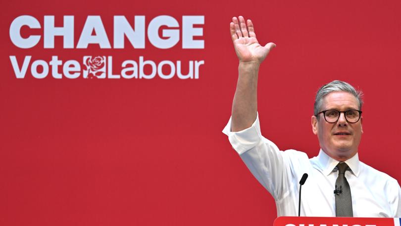 MANCHESTER, ENGLAND - JUNE 13: Labour Party leader Sir Keir Starmer speaks during the launch of Labour's general election manifesto on June 13, 2024 in Manchester, United Kingdom. Labour is consistently leading the polls by over 20 points, according to the latest YouGov data. (Photo by Anthony Devlin/Getty Images)