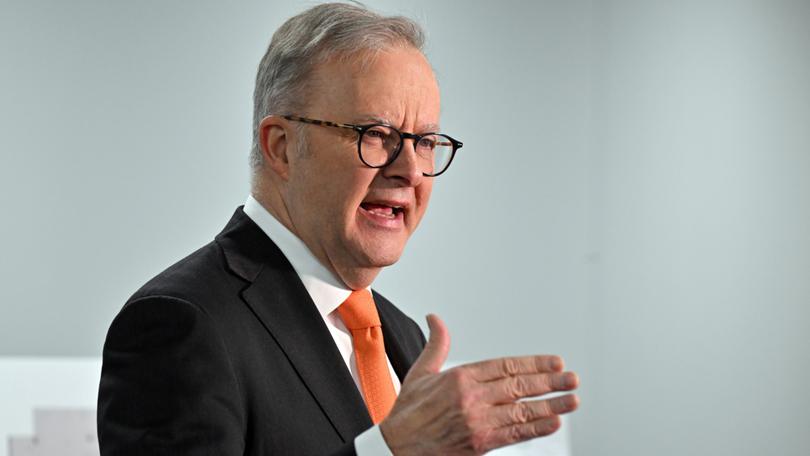 Prime Minister Anthony Albanese at a press conference after visiting an urgent care clinic in Queanbeyan, Friday, July 5, 2024. (AAP Image/Mick Tsikas) NO ARCHIVING