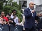President Joe Biden vowed he wasn't going anywhere during July 4 ceremonies at the White House. (AP PHOTO)