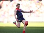 Jacob Van Rooyen kicked four goals in Melbourne's 54-point defeat of West Coast at the MCG. (James Ross/AAP PHOTOS)